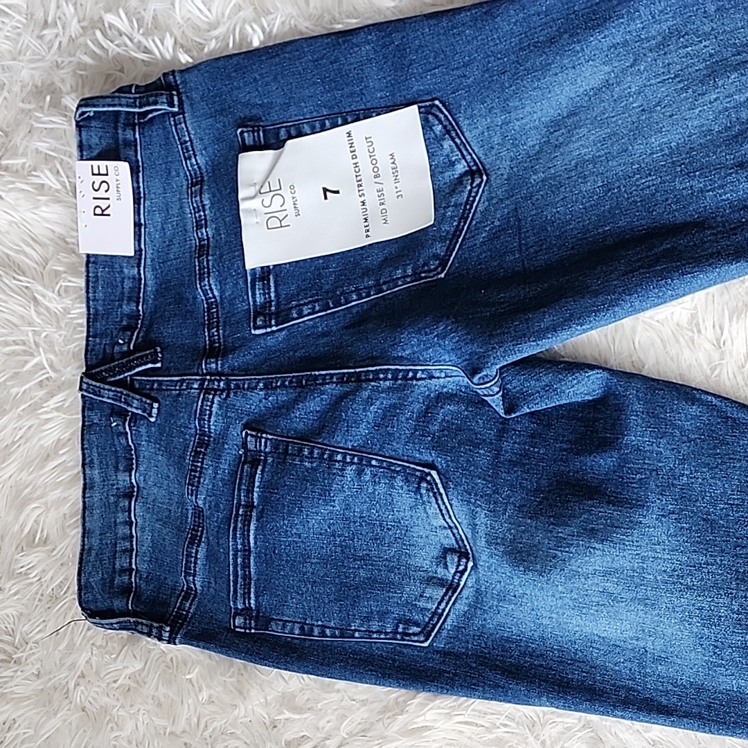 Rise Denim Mid-Rise Bootcut Jeans - Dark Blue Brand New — image 2 of 8